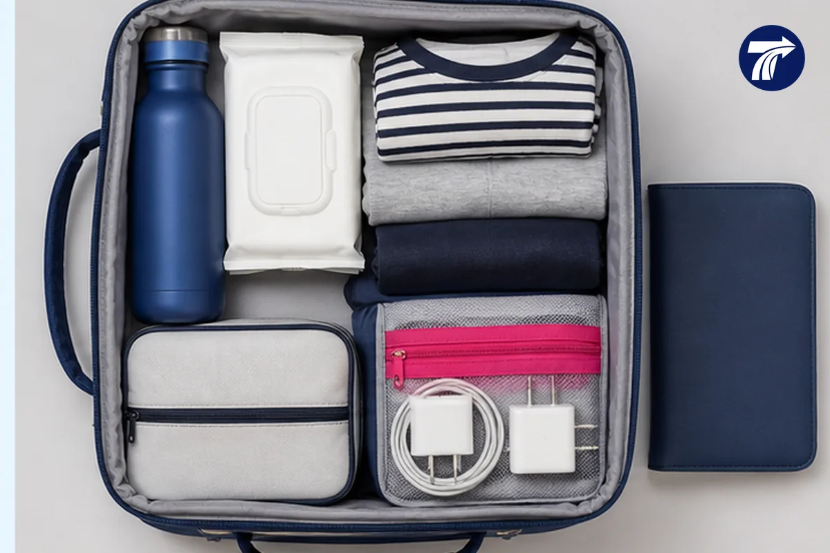 Accessible family essentials bag for a road transfer