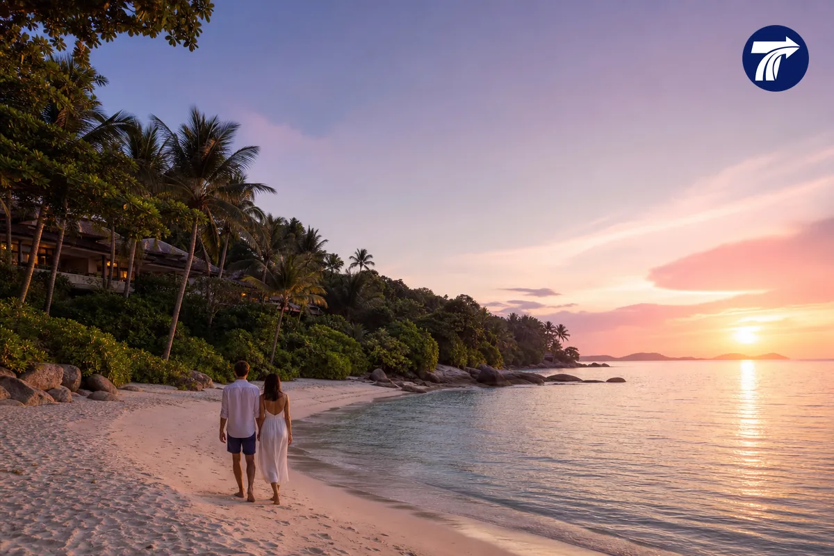 West-coast sunset beach inspired by Ao Phrao on Koh Samet