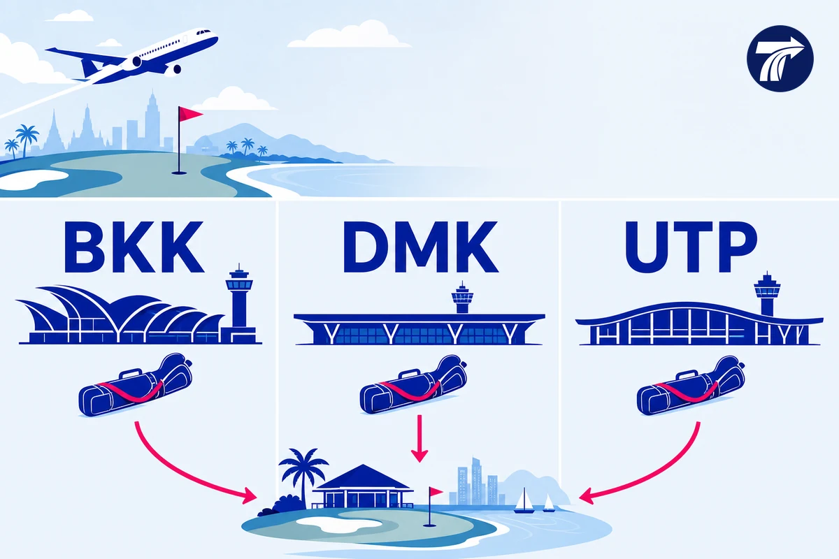 BKK DMK and UTP airport comparison for Pattaya golfers