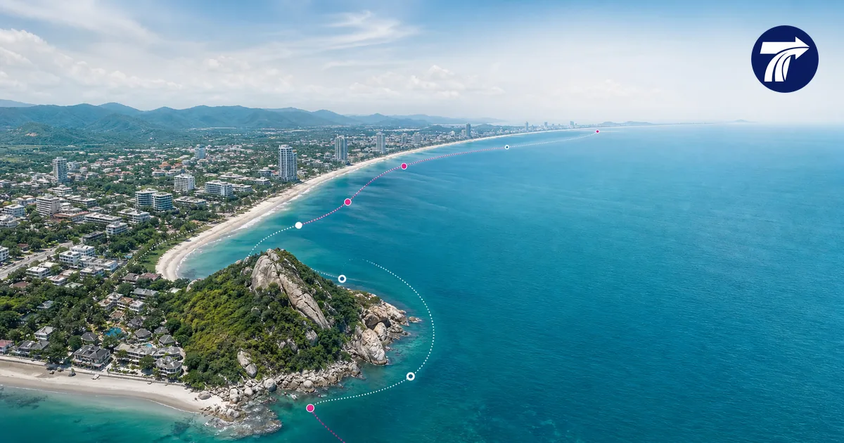 Hua Hin coastline and hotel areas for private transfer planning