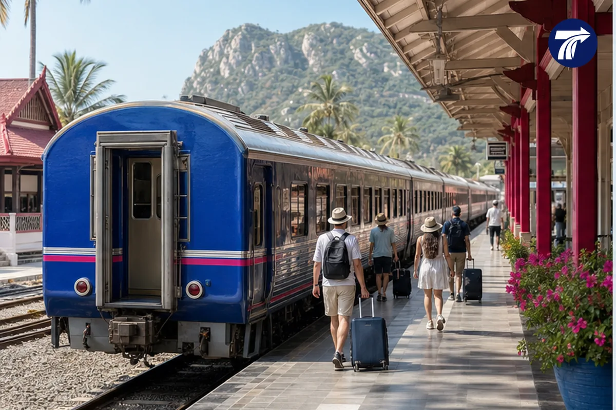 Generic passenger train arriving in Hua Hin