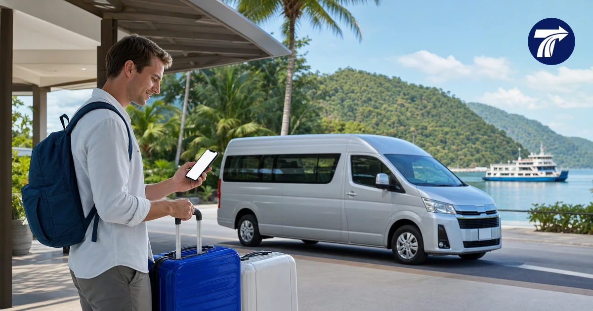 Traveler checking a Koh Chang to Pattaya return-transfer plan
