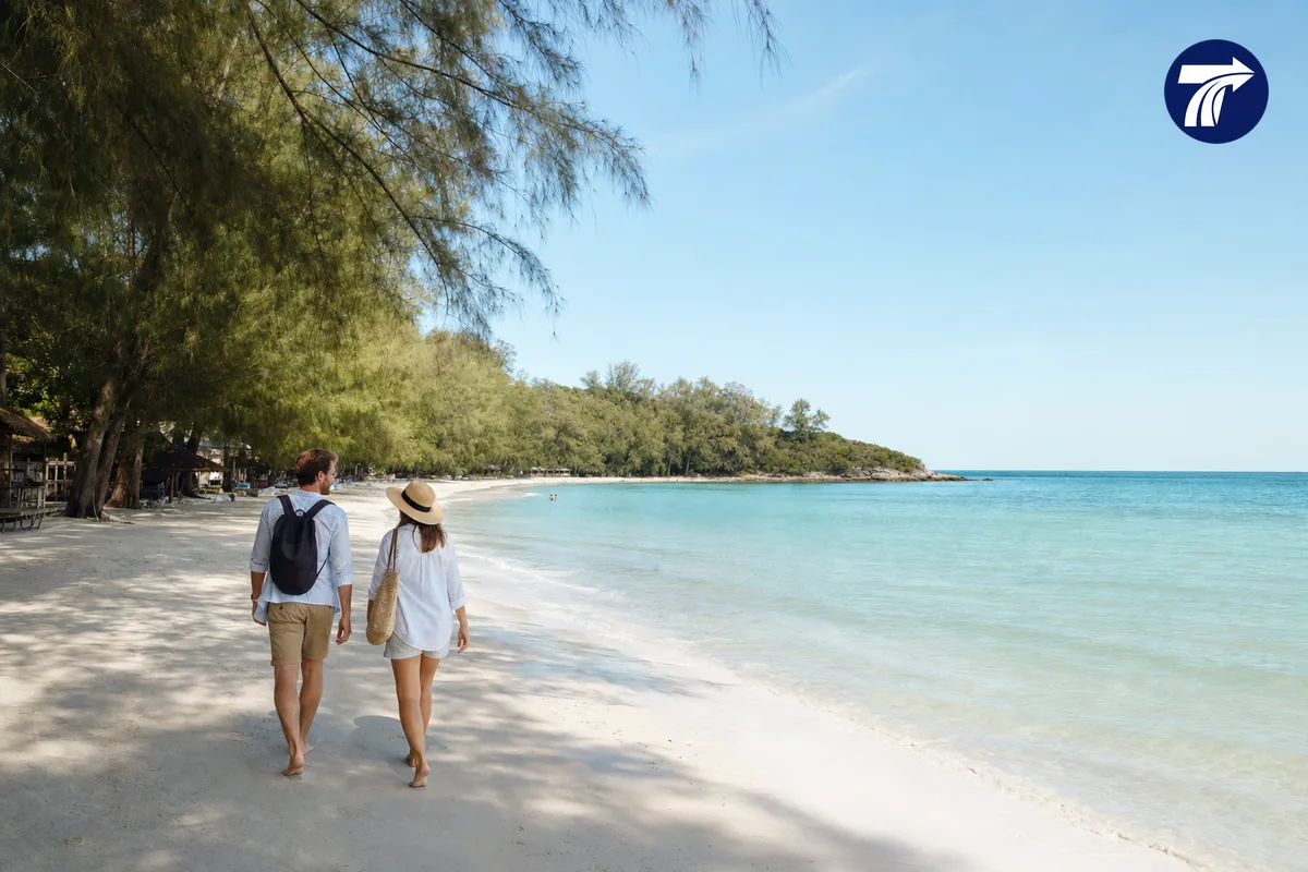 Relaxed afternoon on a white-sand beach on Koh Samet