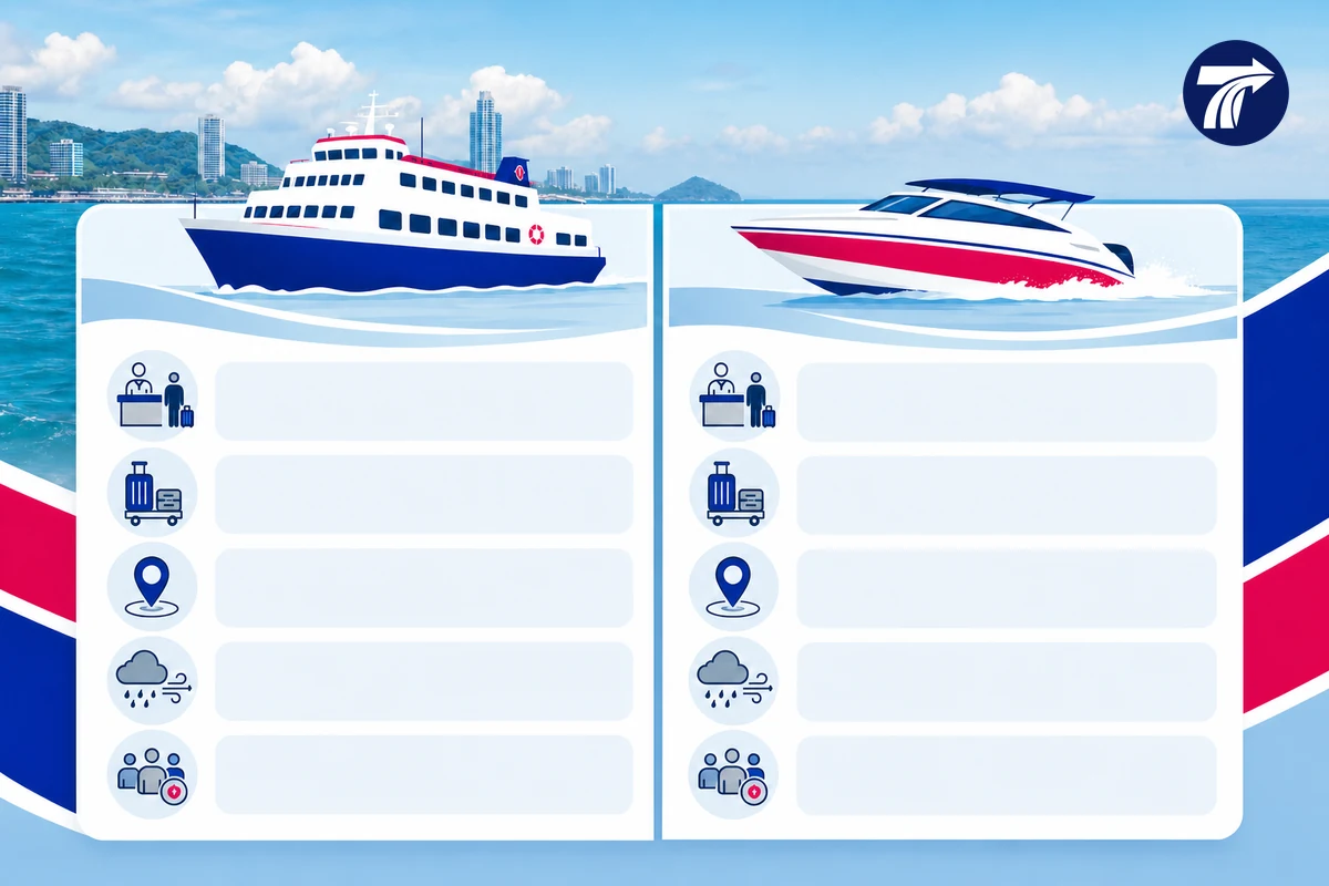 Ferry and speedboat comparison for Koh Samet