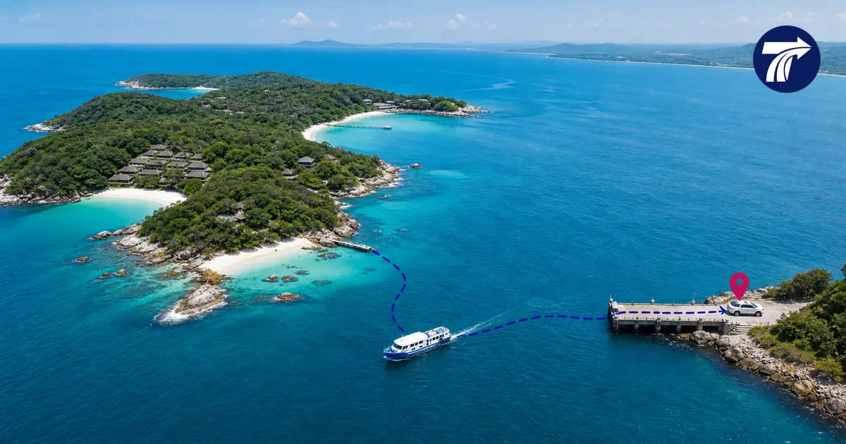 Koh Samet beach areas connected to a Ban Phe return pickup