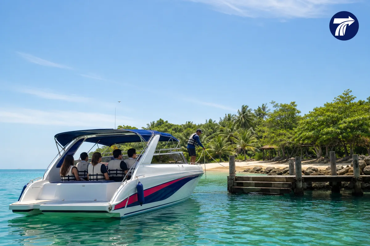 Generic speedboat approaching a Koh Samet landing
