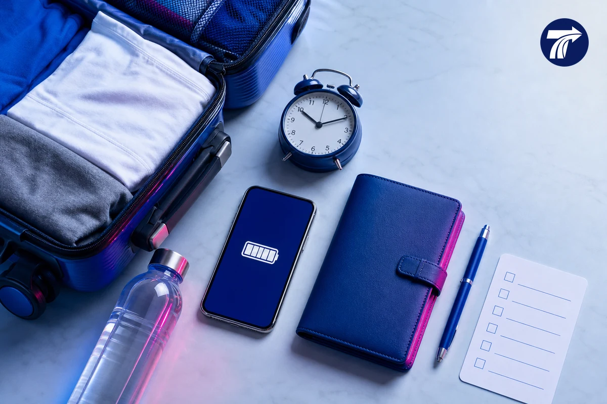Night-before checklist for an early transfer