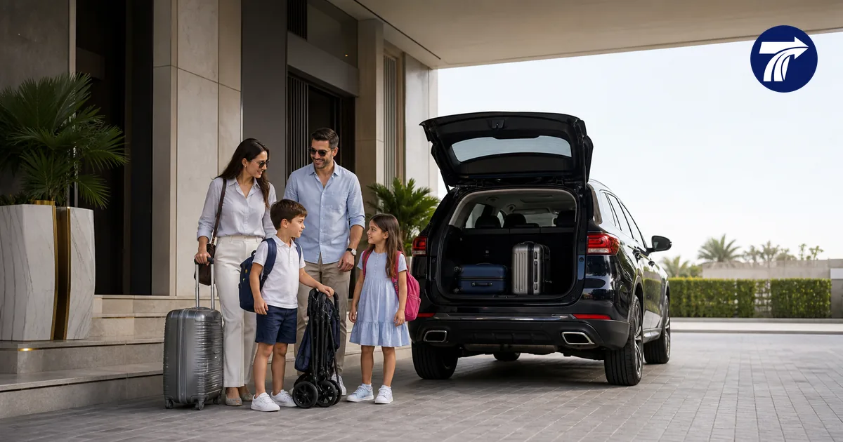 Family preparing for a private transfer from Pattaya to Bangkok