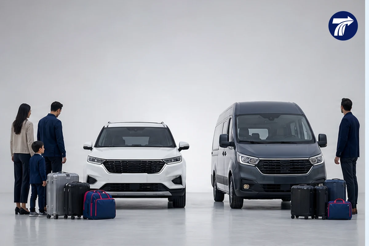 Generic SUV and van comparison for group travel