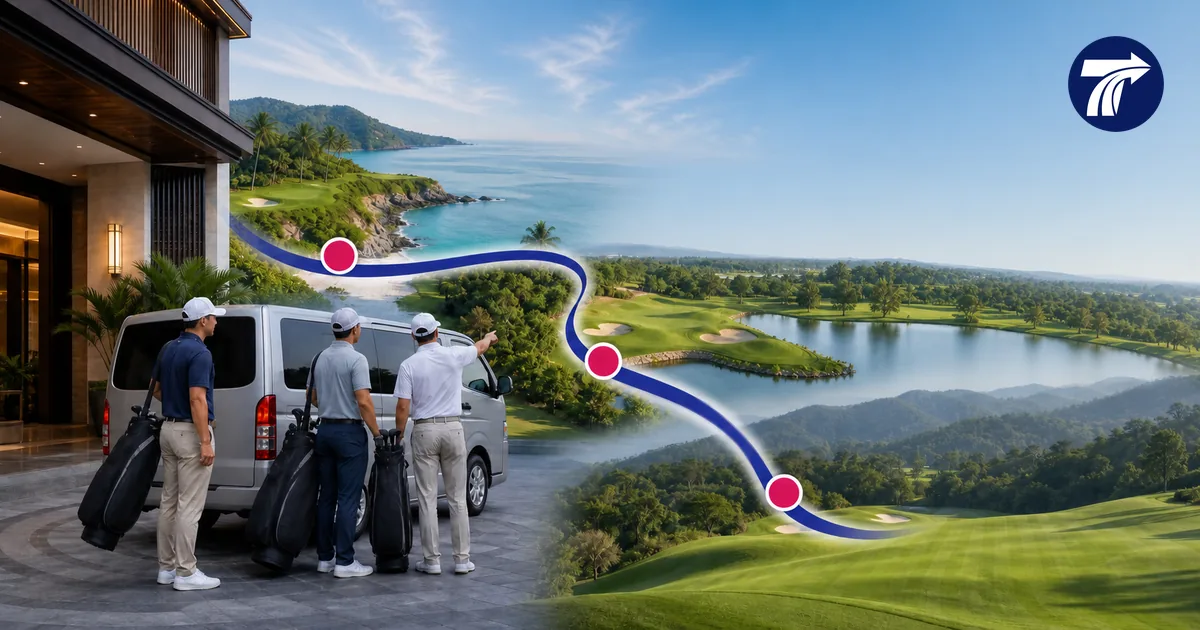 Three-day Pattaya golf itinerary with a private driver and three course landscapes