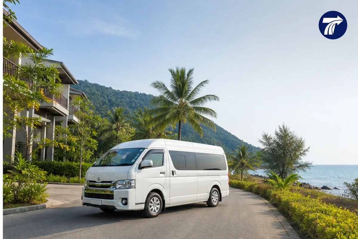 Generic private vehicle arriving near White Sand Beach on Koh Chang