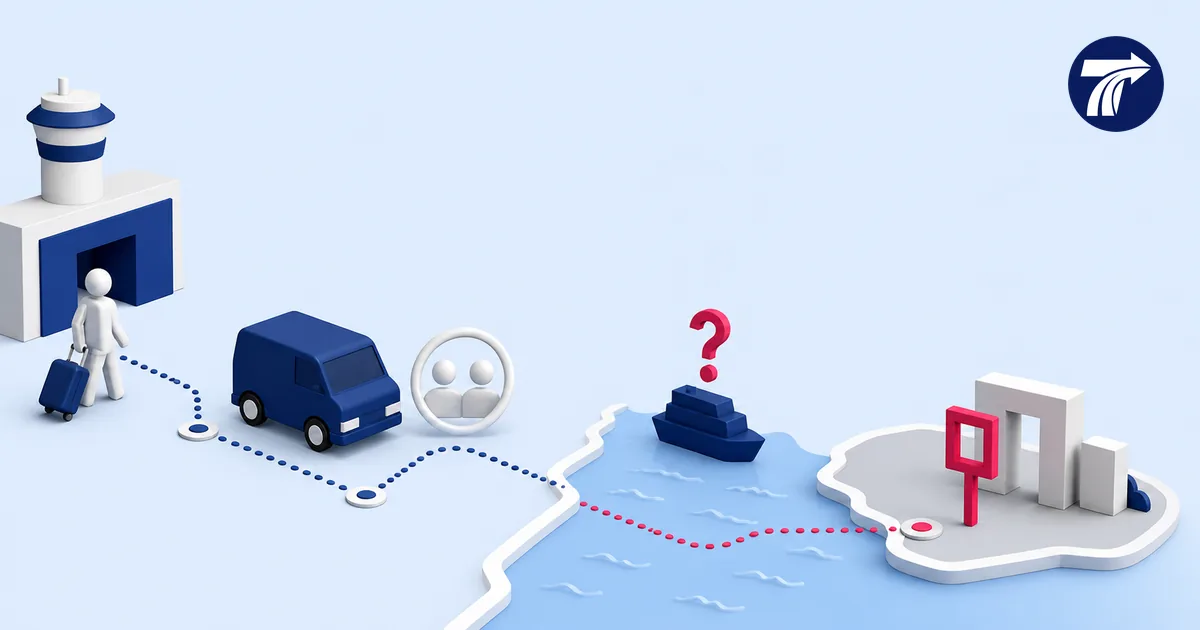 Illustrative Bangkok airport pickup separate ferry decision and exact Koh Chang property handoff