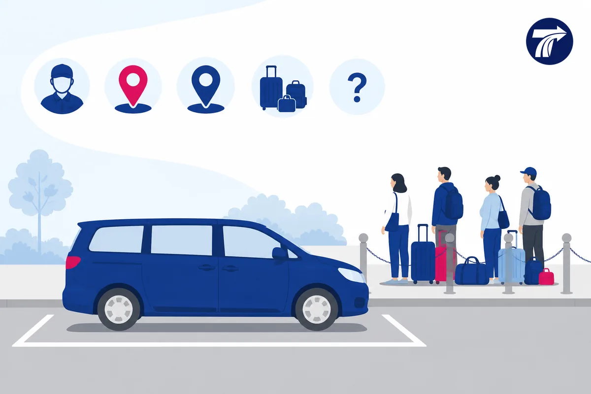 Illustrative minivan pickup format and luggage acceptance questions
