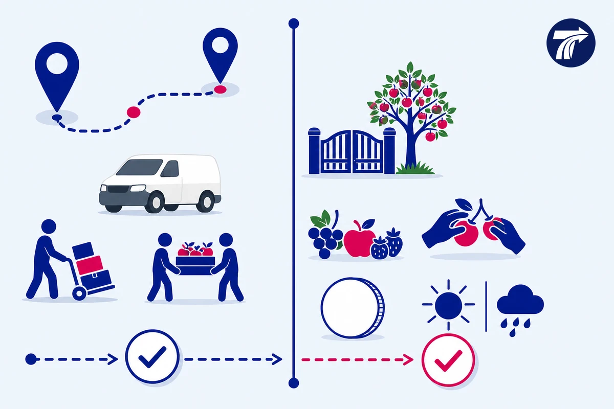 Diagram separating transport confirmation from orchard arrangements