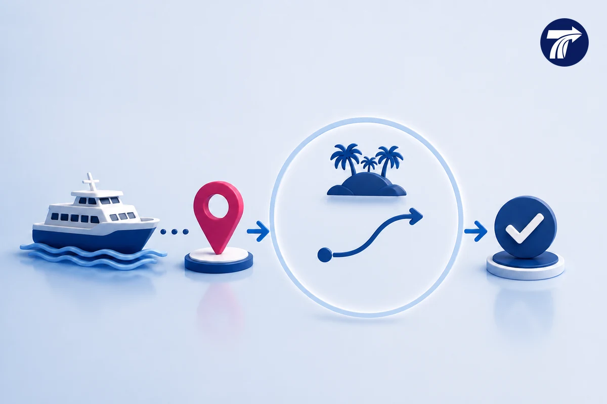 Separate Koh Larn arrival-point and island-transport planning