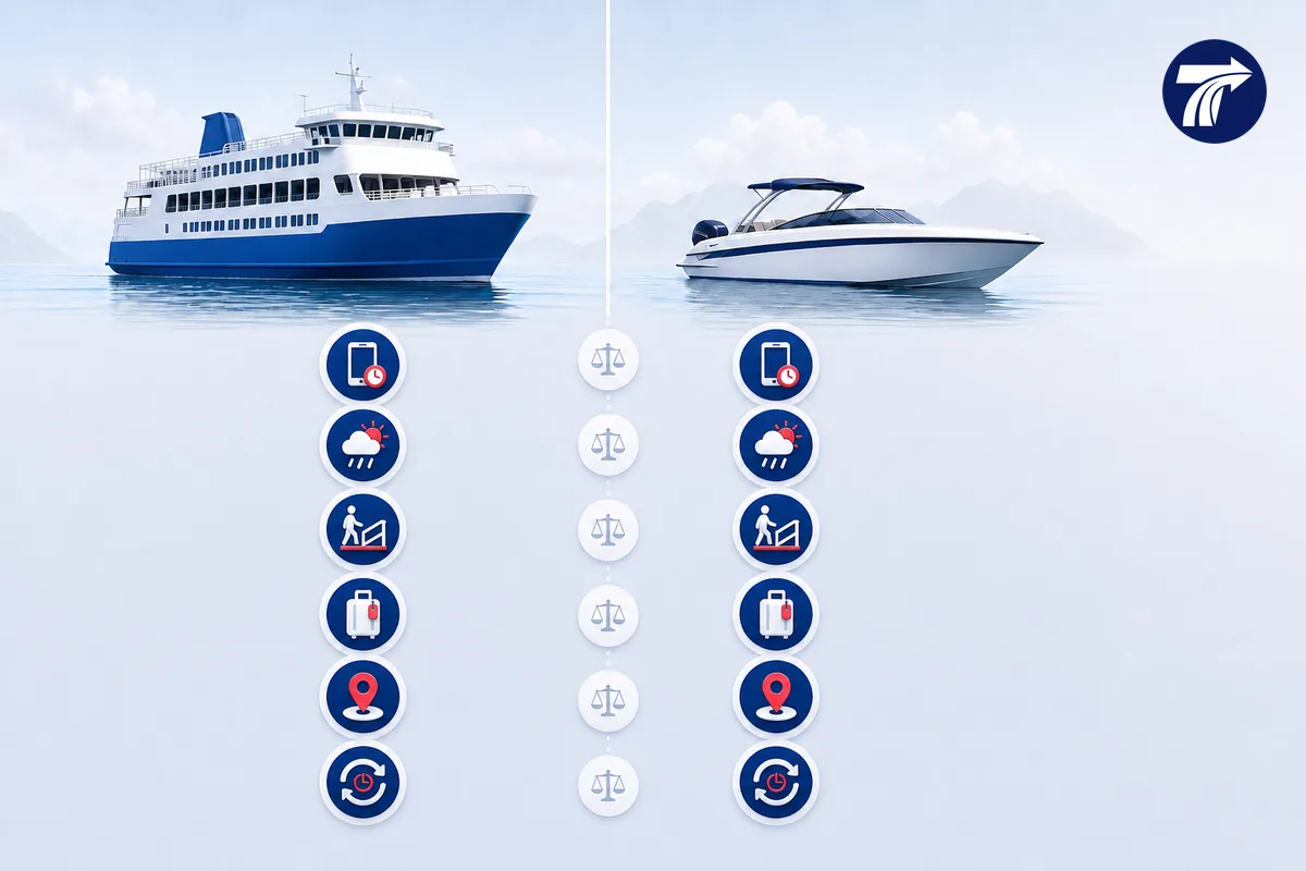 Verification process for passenger ferry or speedboat decisions