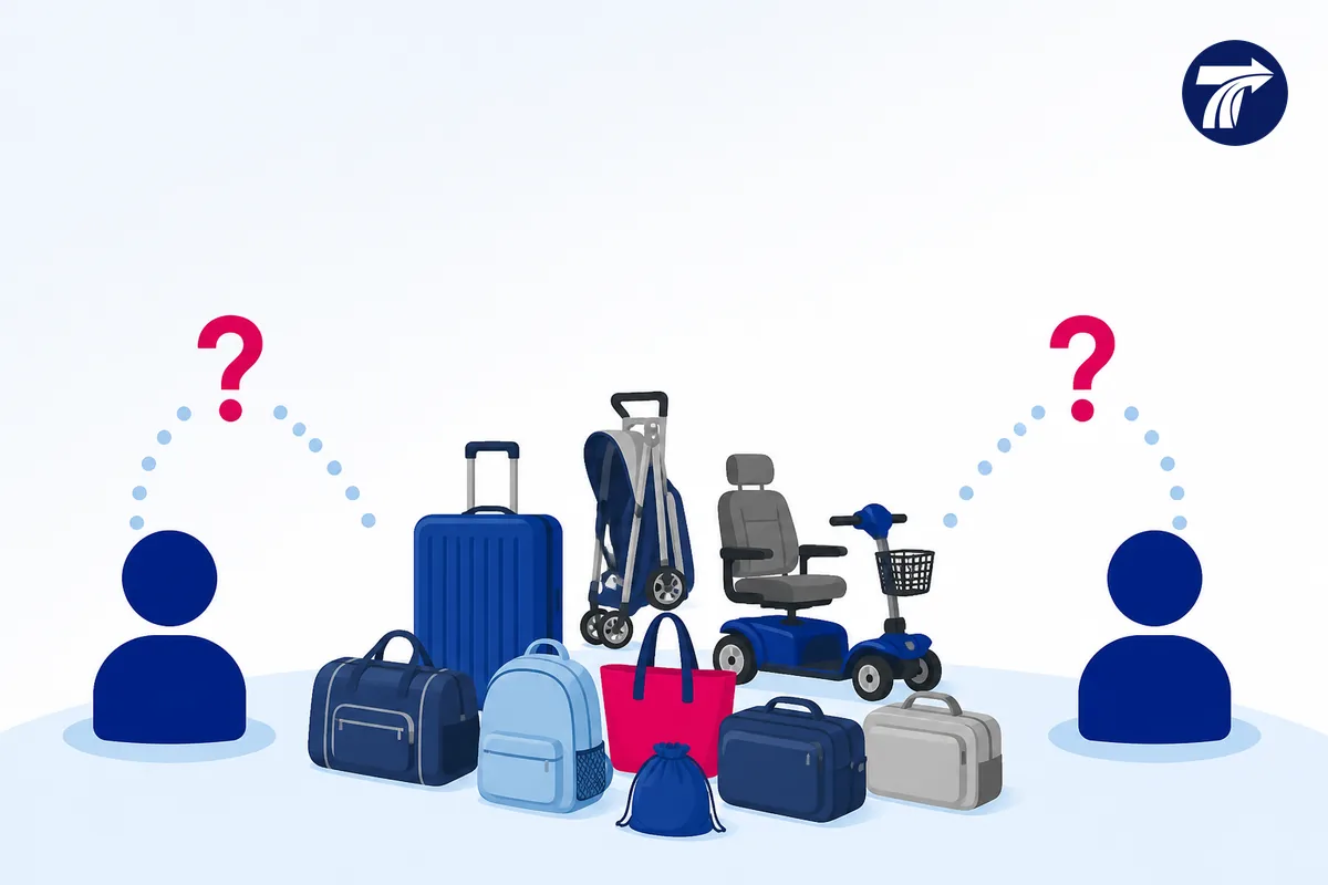 Illustrative luggage pushchair and mobility-item questions for boat providers