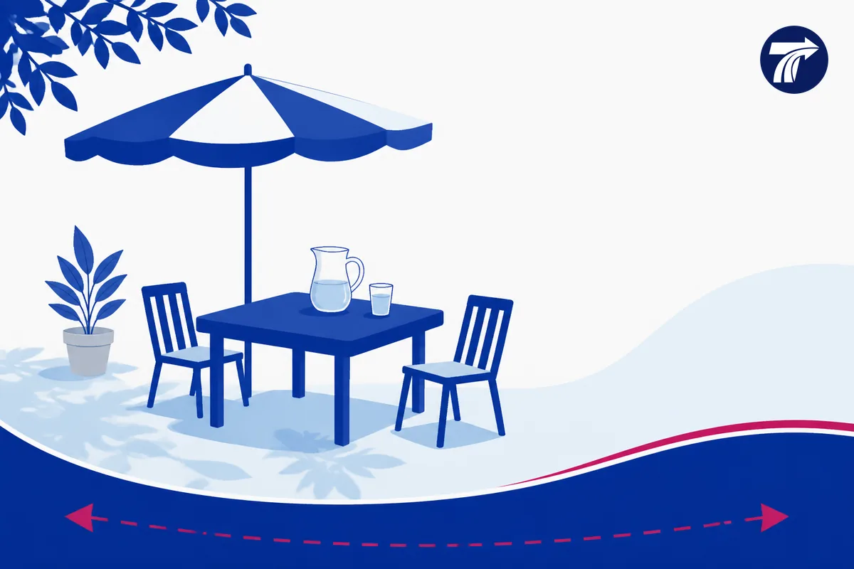 Illustrative lunch and comfort-break margin concept
