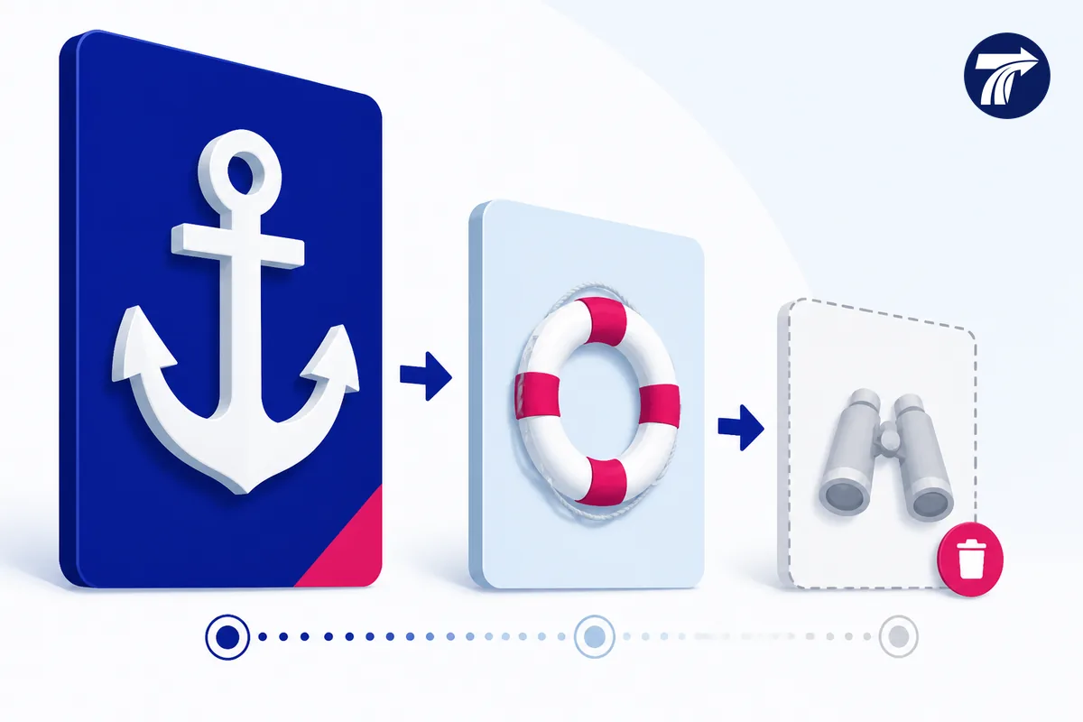 Illustrative anchor support and optional-stop planning cards