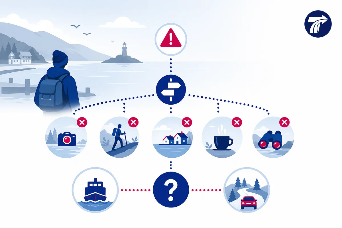 Illustrative travel-day source check and flexible return buffer