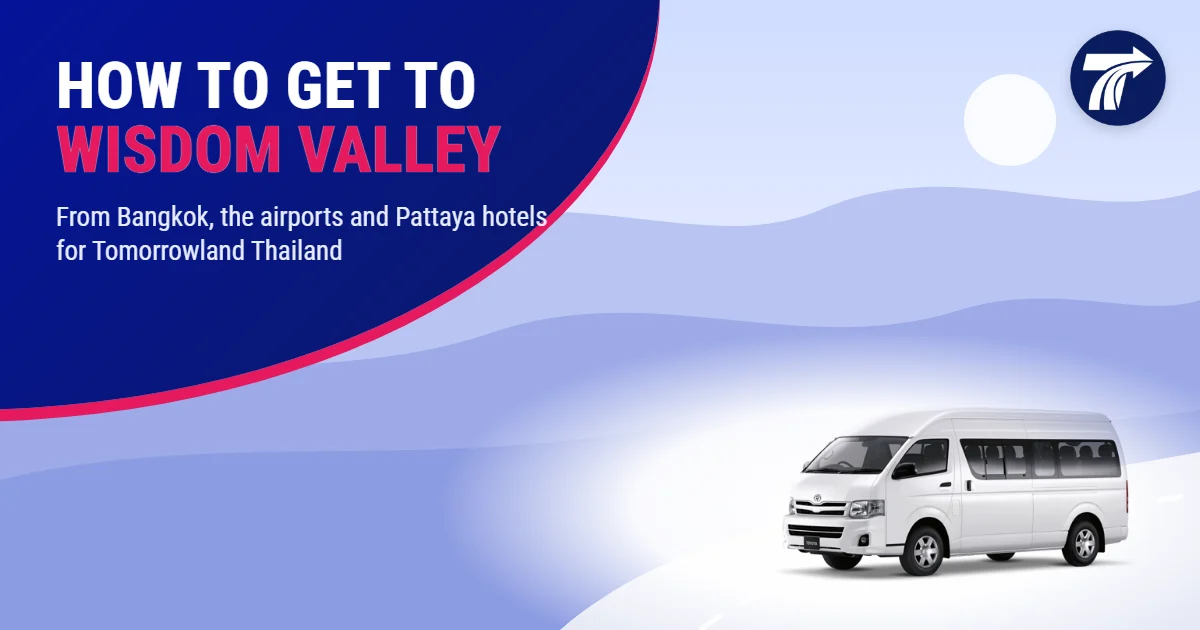 Illustrative cover: private van on the road to Wisdom Valley from Bangkok, the airports and Pattaya